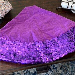Vibrant Velour Purple Sequin Tree Skirt